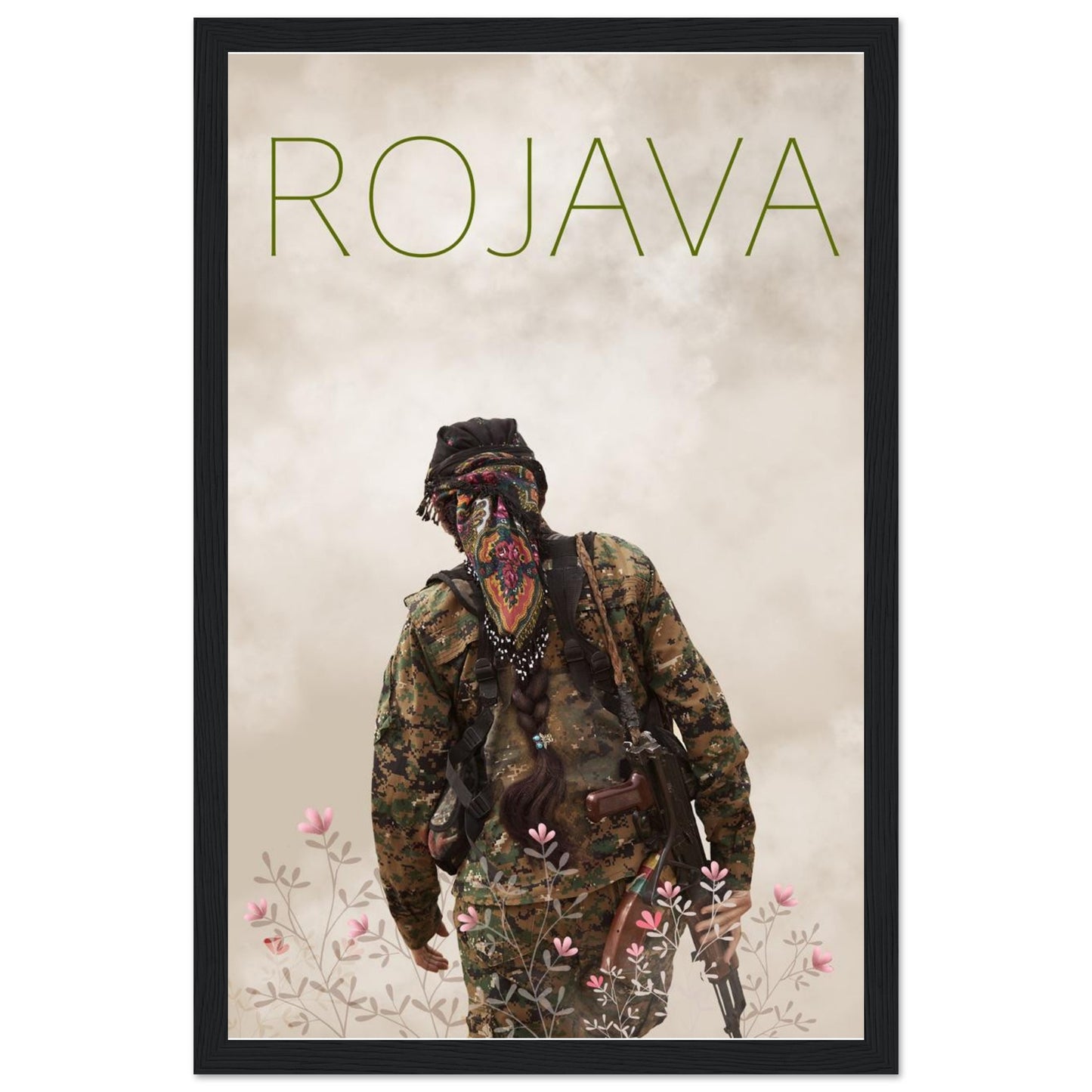 Rojava Poster mit Holzrahmen (Premium Qualität)