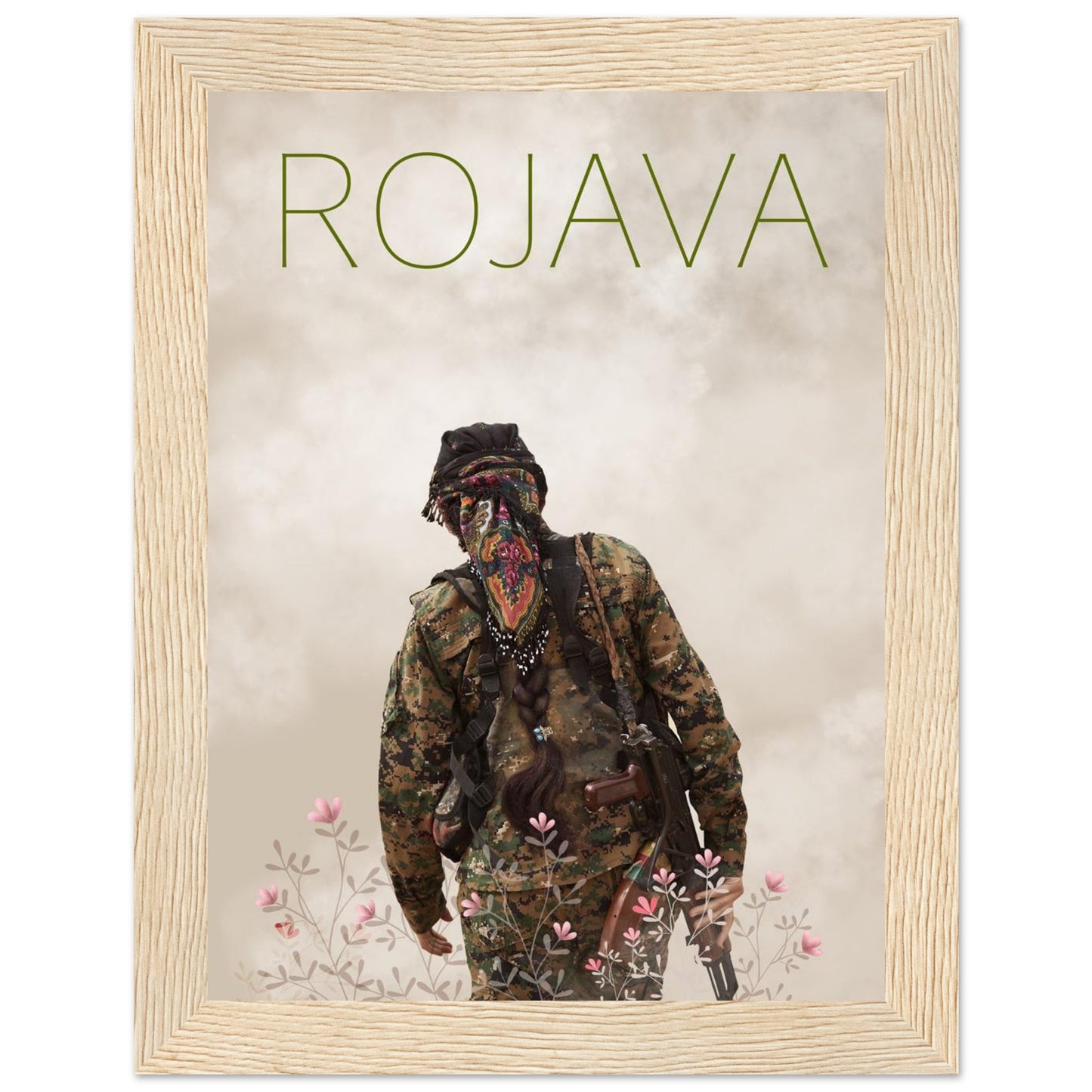 Rojava Poster mit Holzrahmen (Premium Qualität)