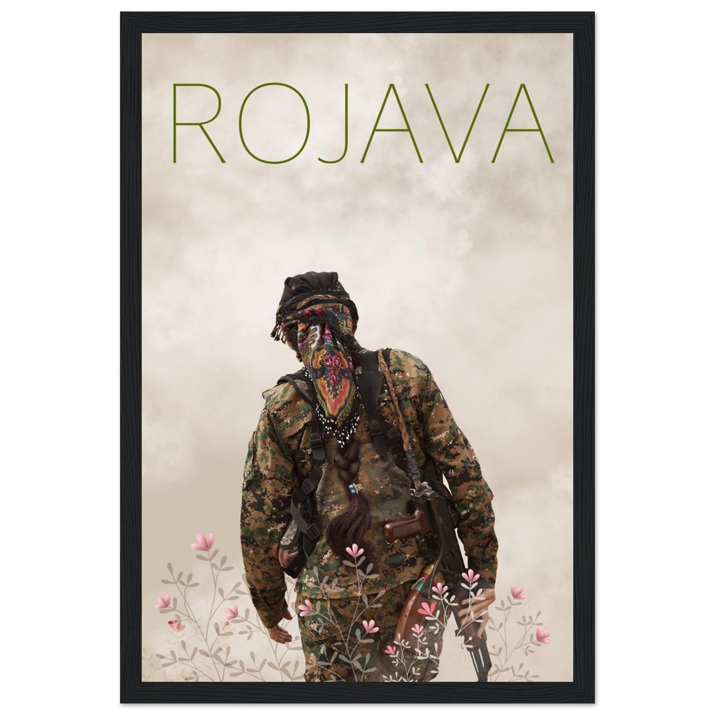 Rojava Poster mit Holzrahmen (Premium Qualität)