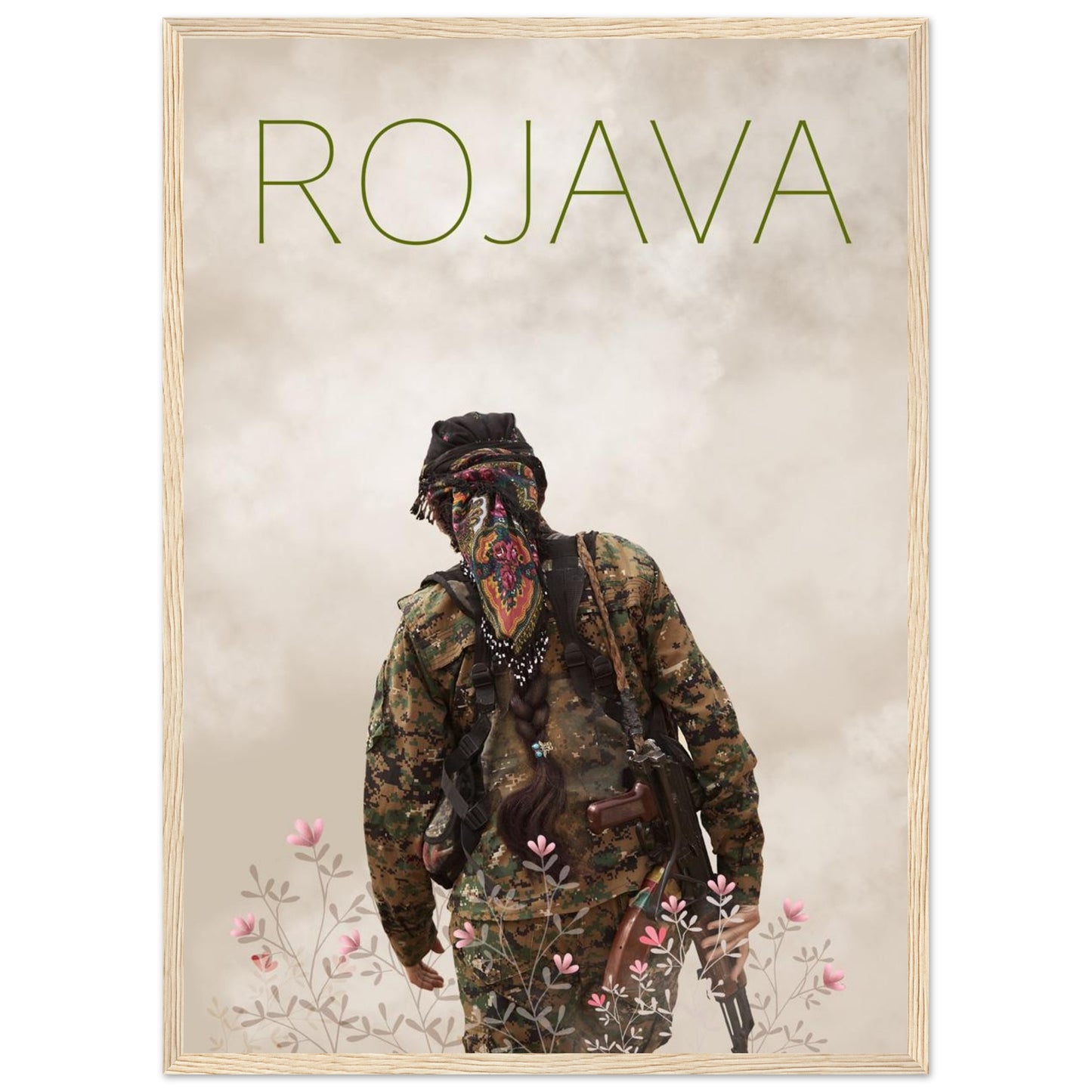 Rojava Poster mit Holzrahmen (Premium Qualität)