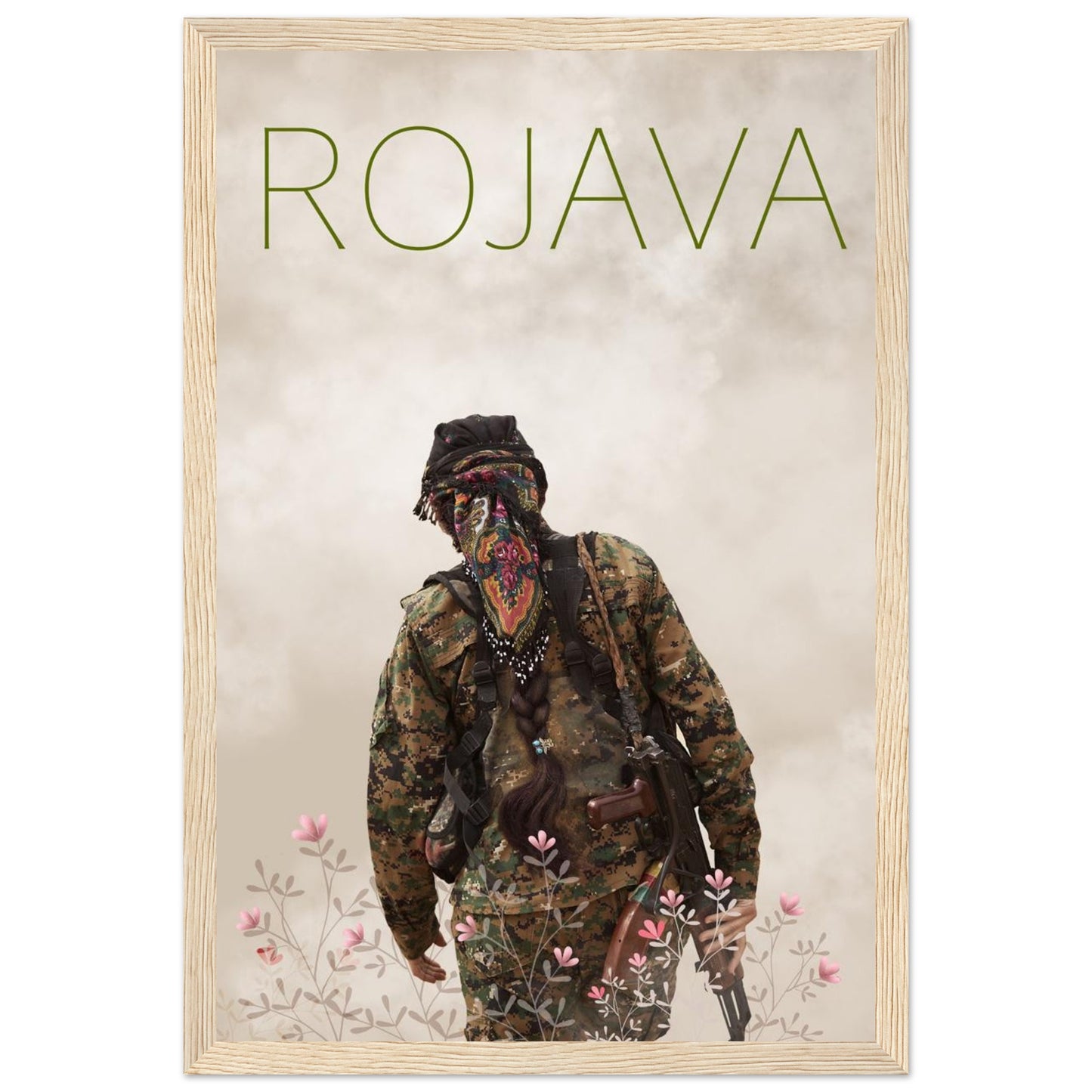 Rojava Poster mit Holzrahmen (Premium Qualität)