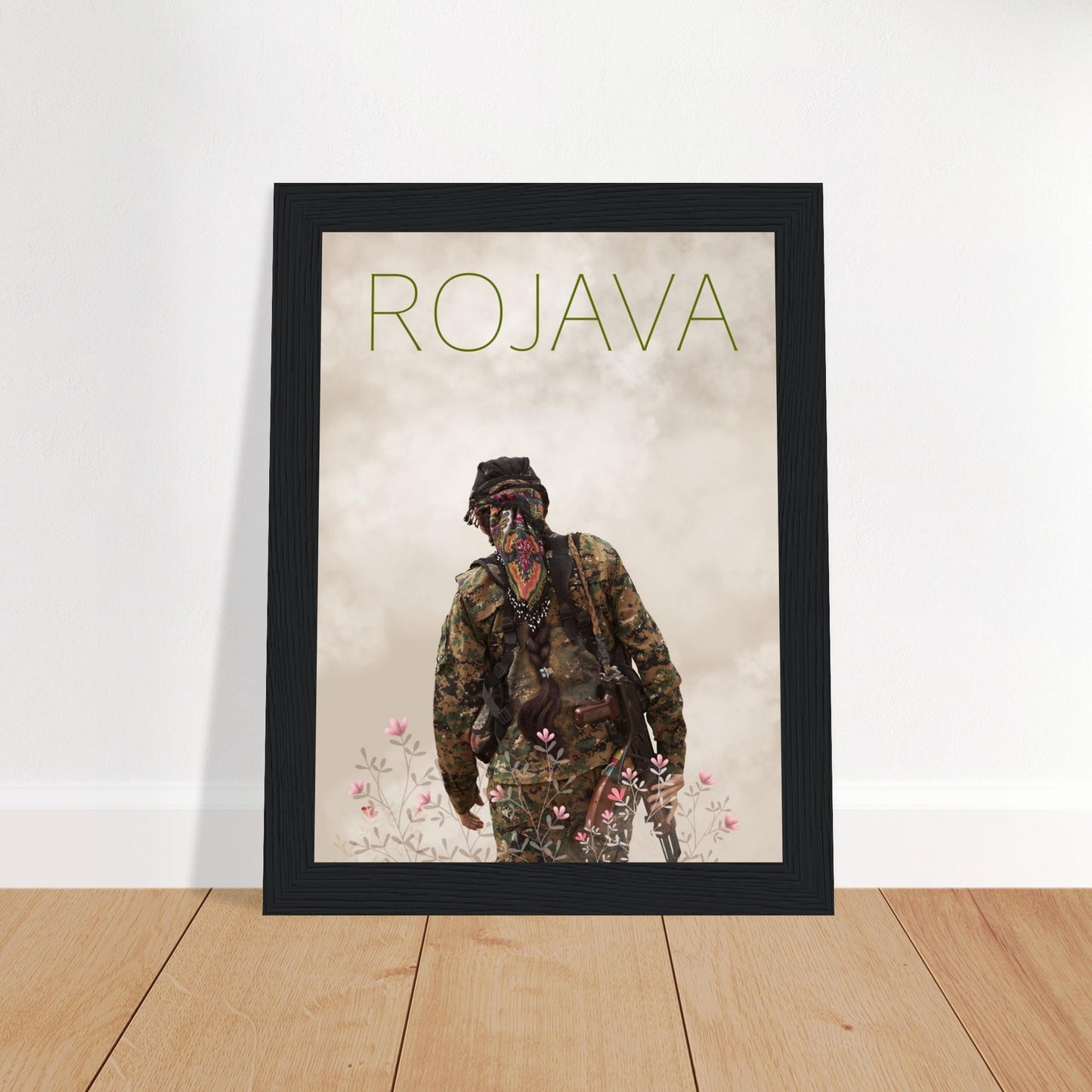 Rojava Poster mit Holzrahmen (Premium Qualität)