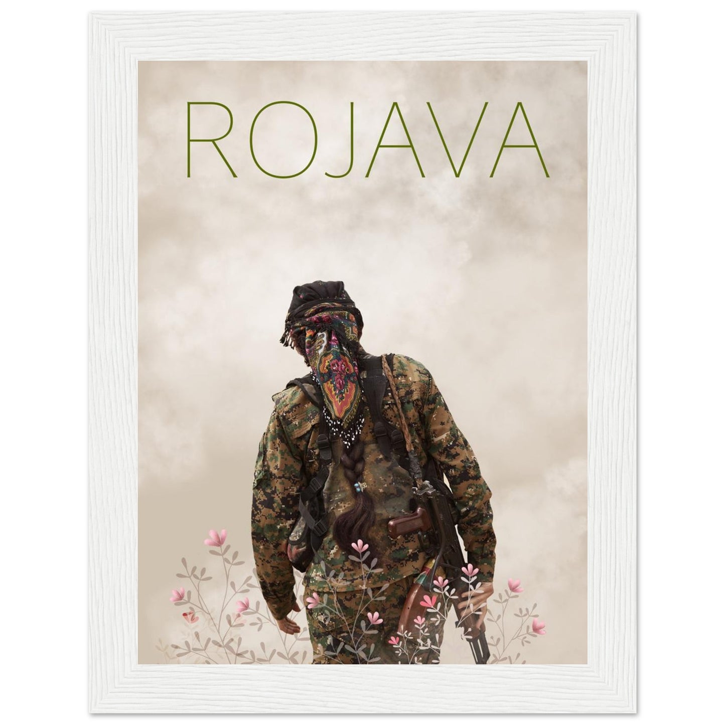 Rojava Poster mit Holzrahmen (Premium Qualität)