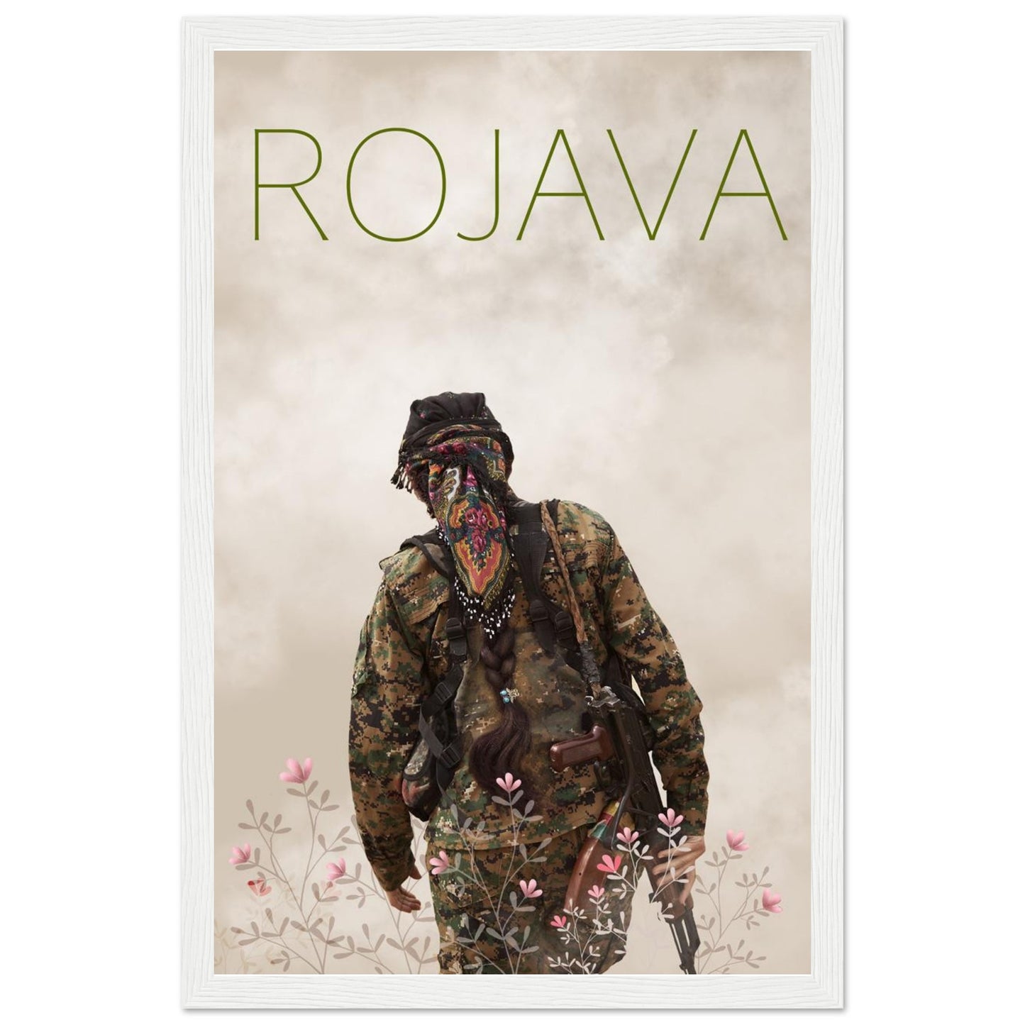 Rojava Poster mit Holzrahmen (Premium Qualität)