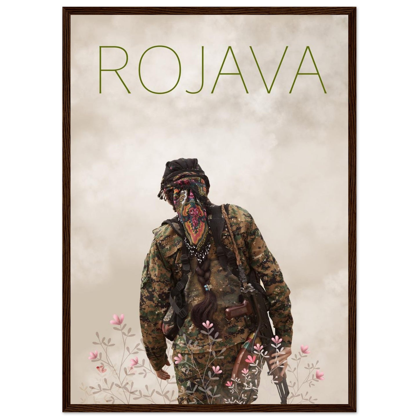 Rojava Poster mit Holzrahmen (Premium Qualität)