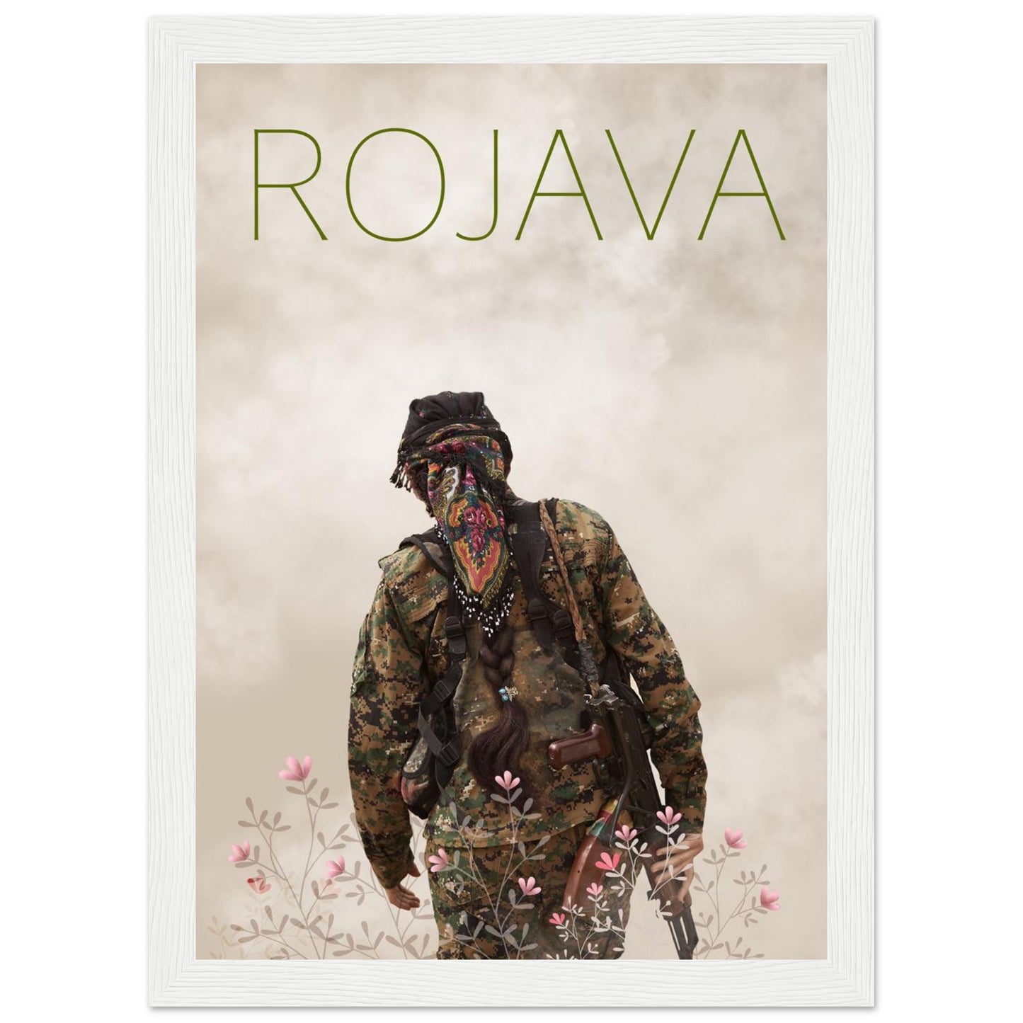 Rojava Poster mit Holzrahmen (Premium Qualität)