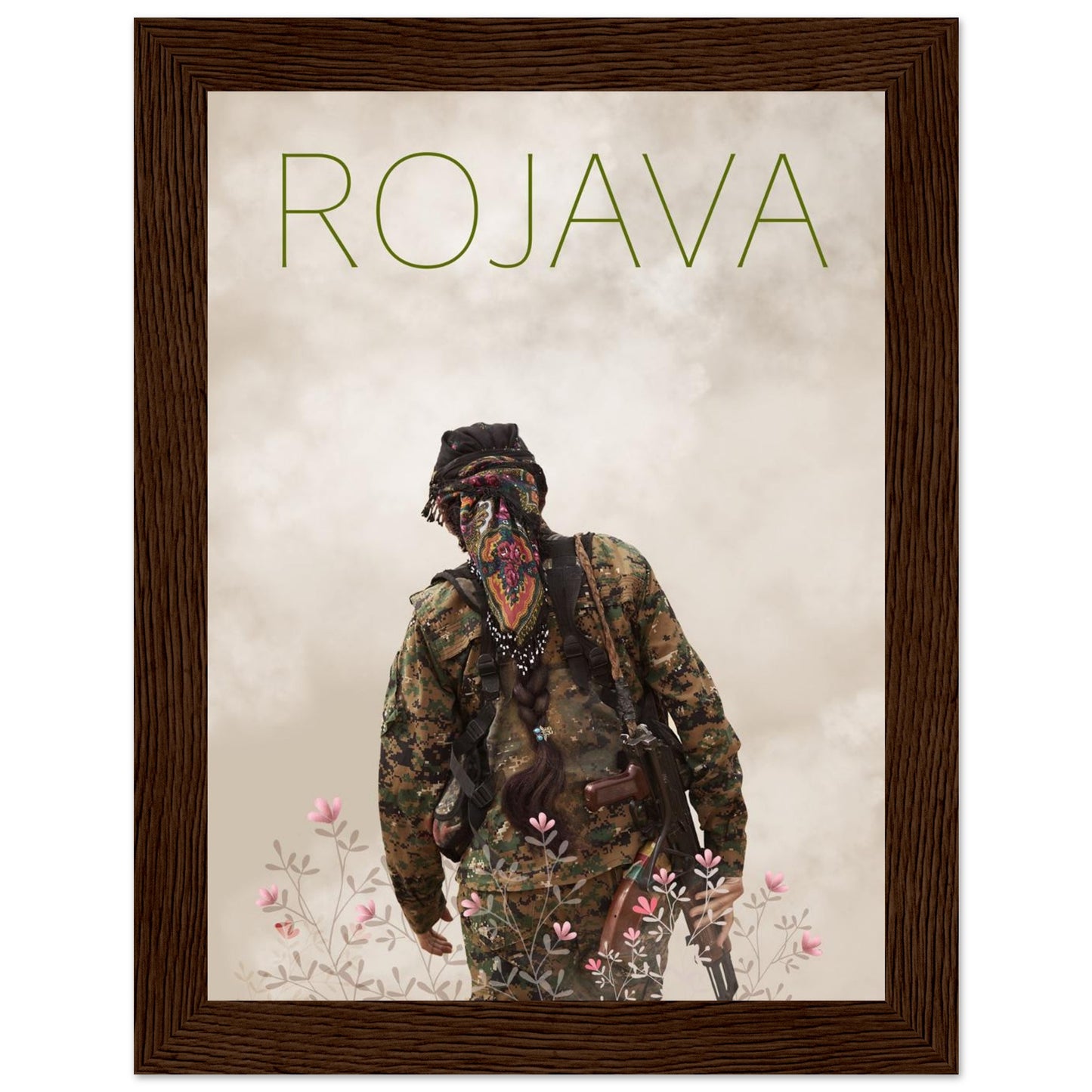 Rojava Poster mit Holzrahmen (Premium Qualität)