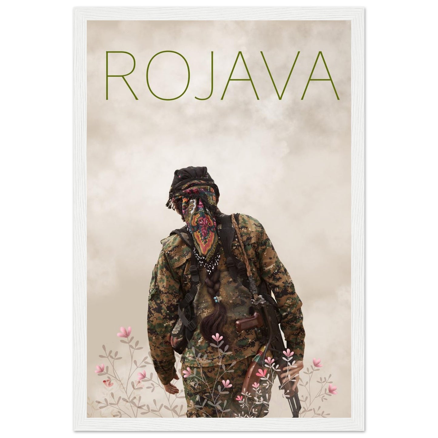 Rojava Poster mit Holzrahmen (Premium Qualität)