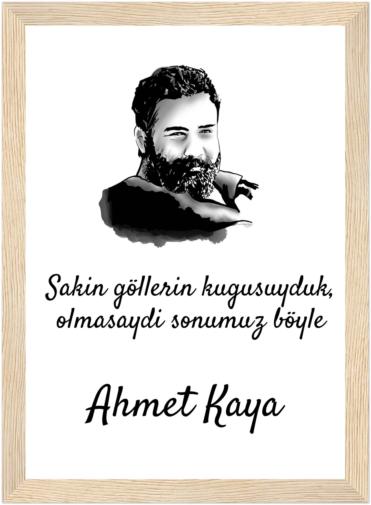 Ahmet Kaya Poster mit Holzrahmen (Premium Qualität)