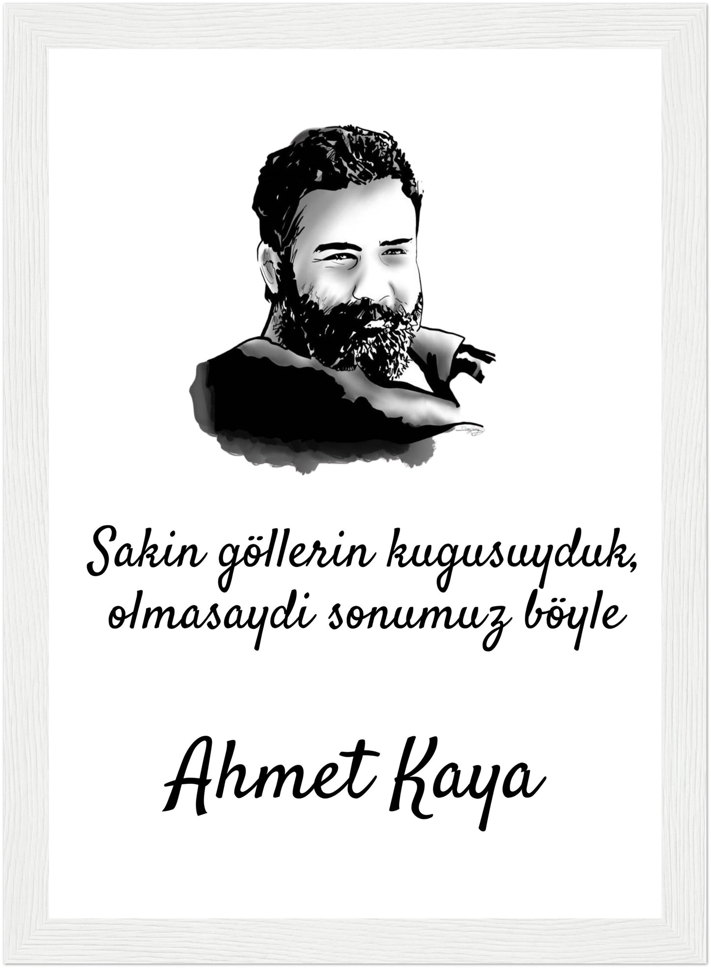 Ahmet Kaya Poster mit Holzrahmen (Premium Qualität)