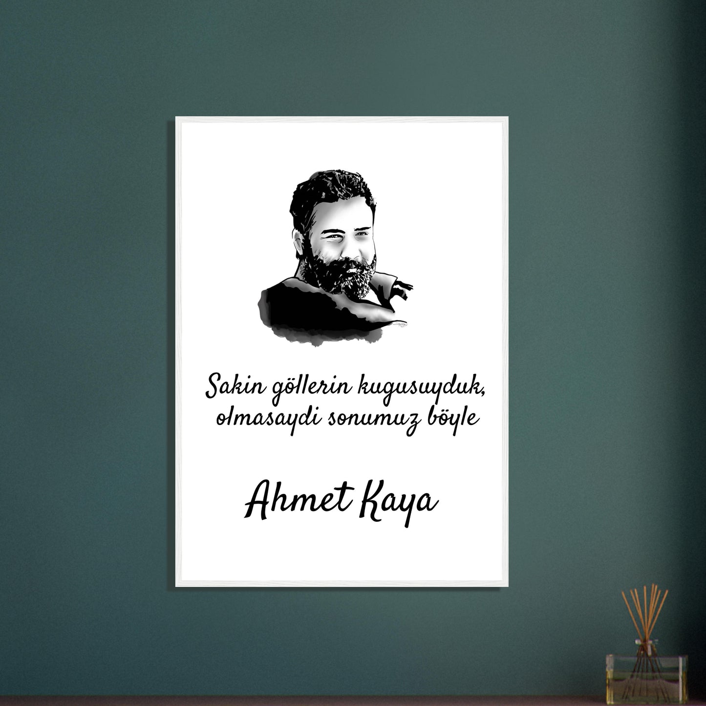 Ahmet Kaya Poster mit Holzrahmen (Premium Qualität)