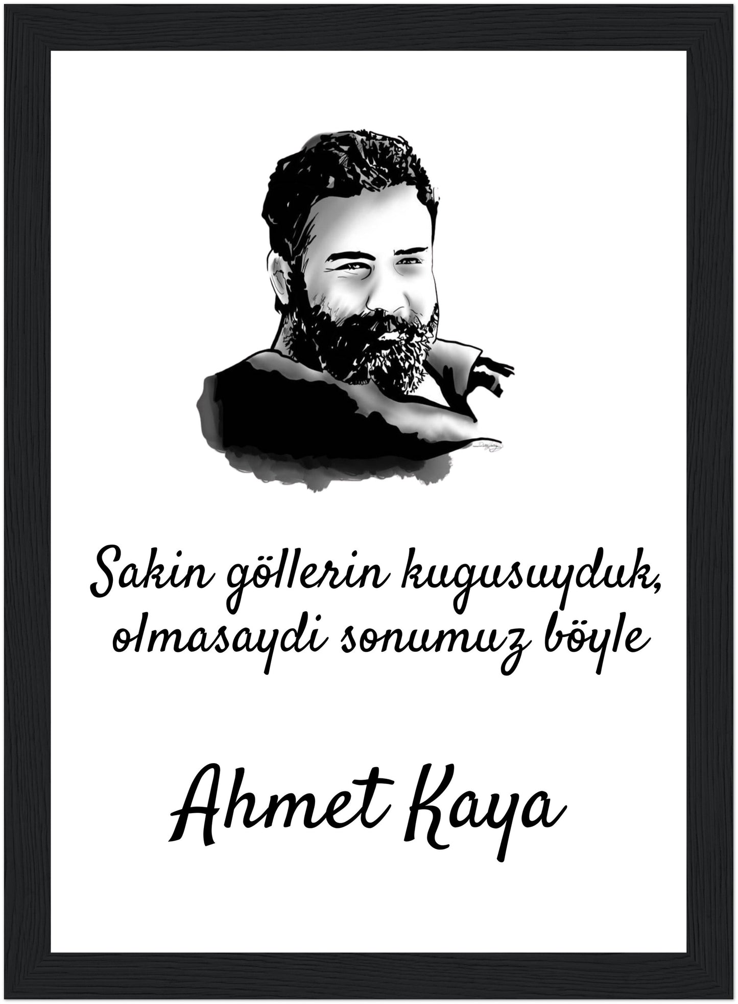 Ahmet Kaya Poster mit Holzrahmen (Premium Qualität)