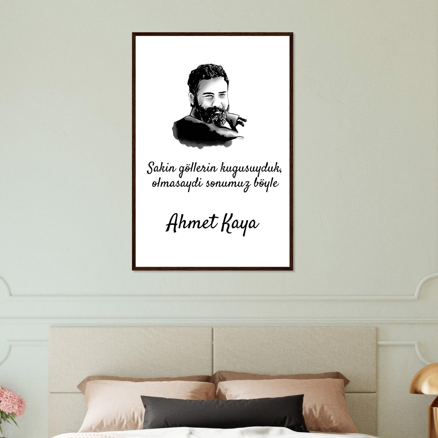 Ahmet Kaya Poster mit Holzrahmen (Premium Qualität)